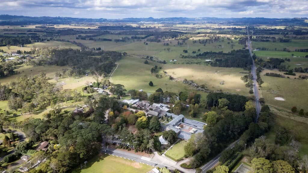 Aerial shot of Tudor House campus