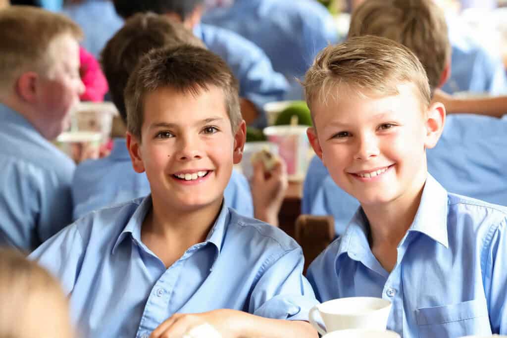 Tudor House students sitting in the dining hall