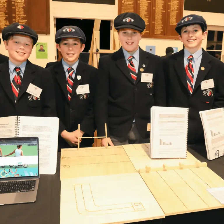 A Tudor House student presenting their work at the IB PYP Exhibition