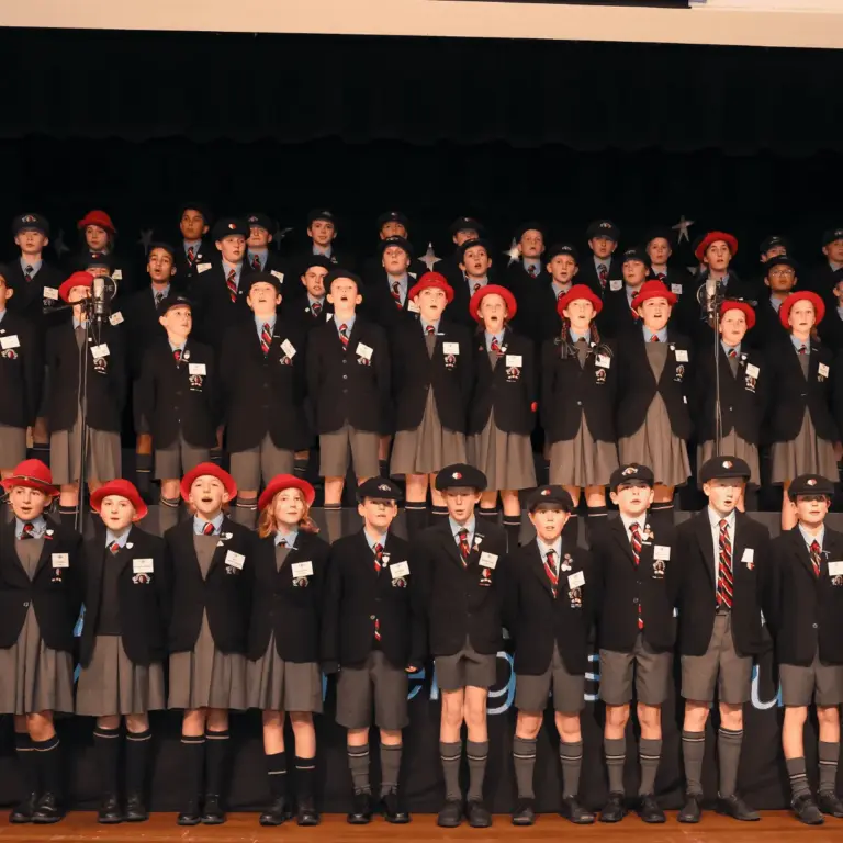 A Tudor House student presenting their work at the IB PYP Exhibition